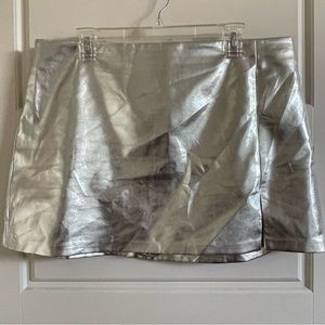 Silver Metallic Steve Madden Mini Skort Size 16